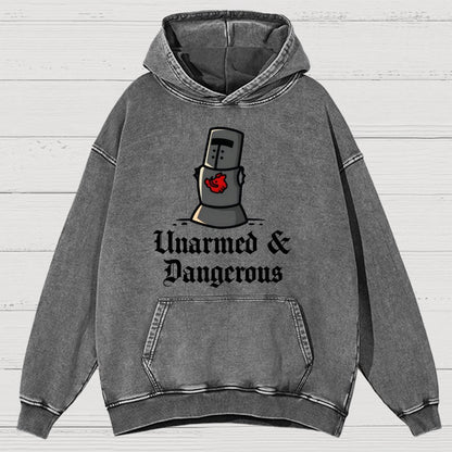 Unarmed And Dangerous Vintage Distressed Hoodie