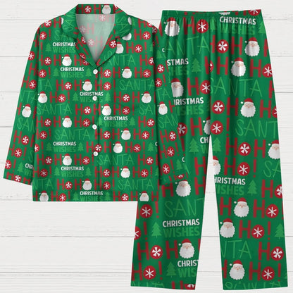 Unisex Christmas Print Geek Long Sleeve Pajama Set