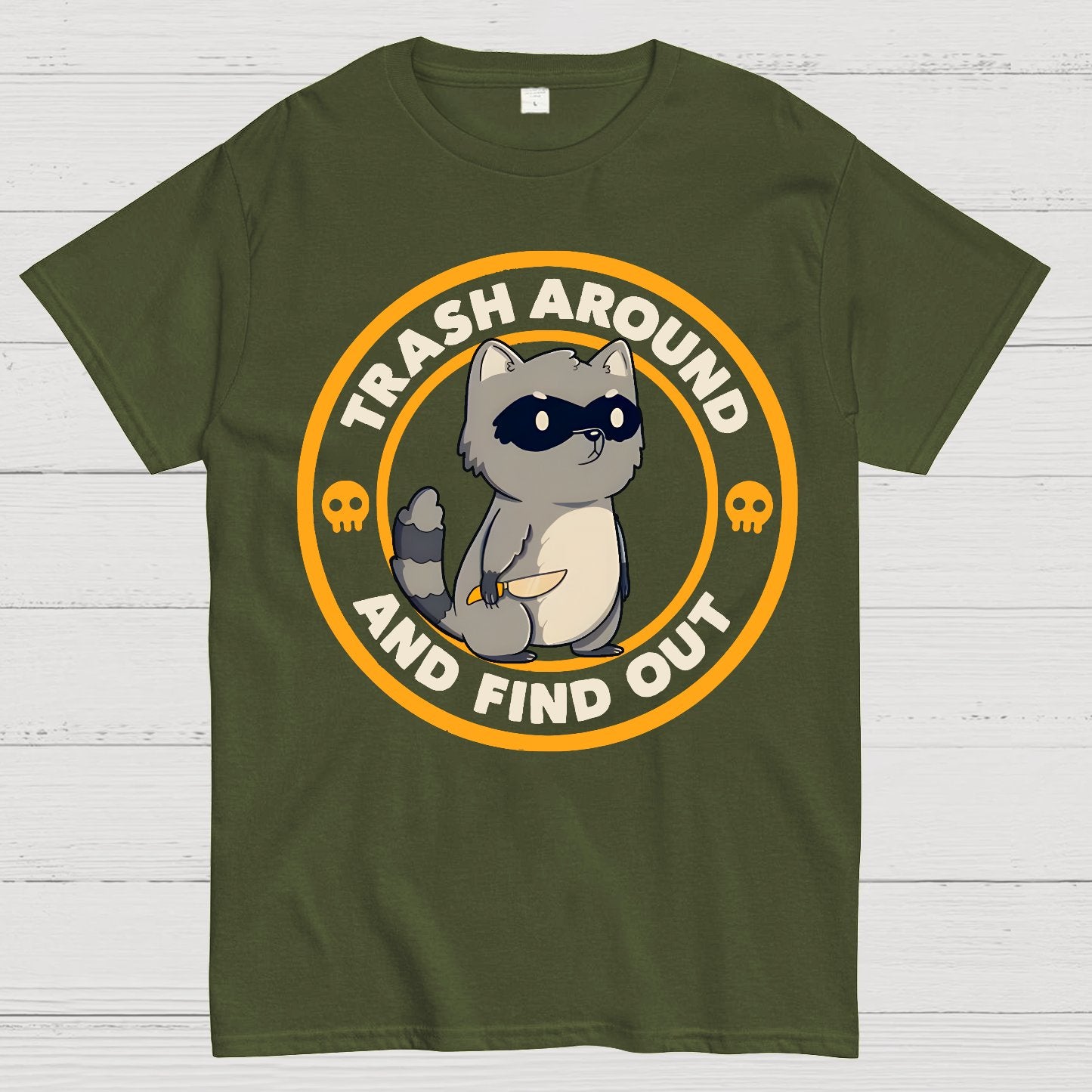 Trash Around Raccoon Geek T-Shirt