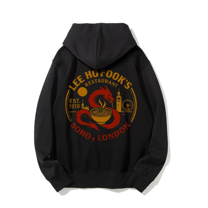 Lee Ho Fooks Printed Back Cotton Hoodie