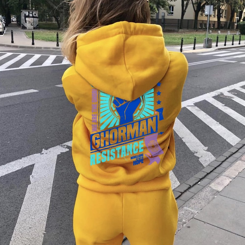 Galactic Resistance Printed Back Cotton Hoodie