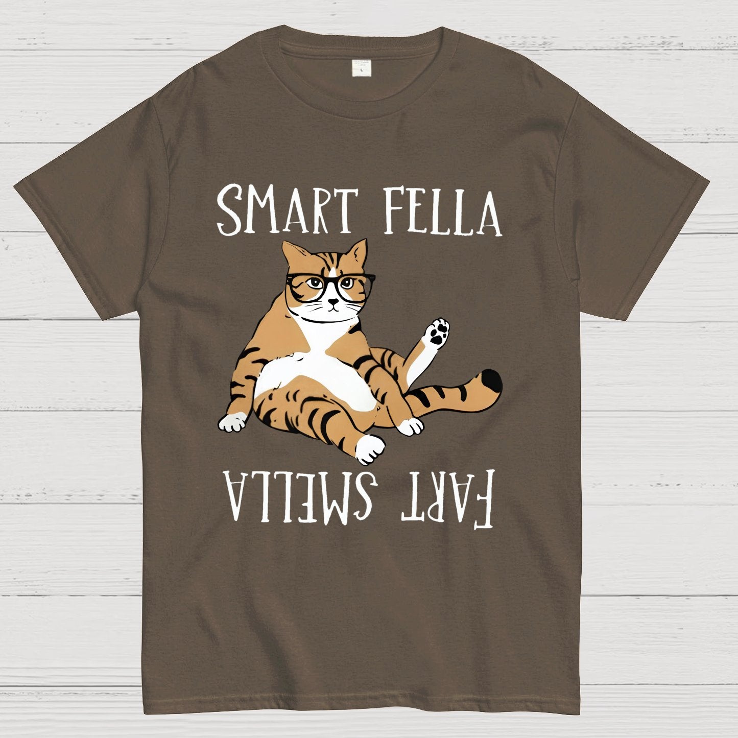 Smart Fella , Fart Smella, Funny Cat Geek T-Shirt