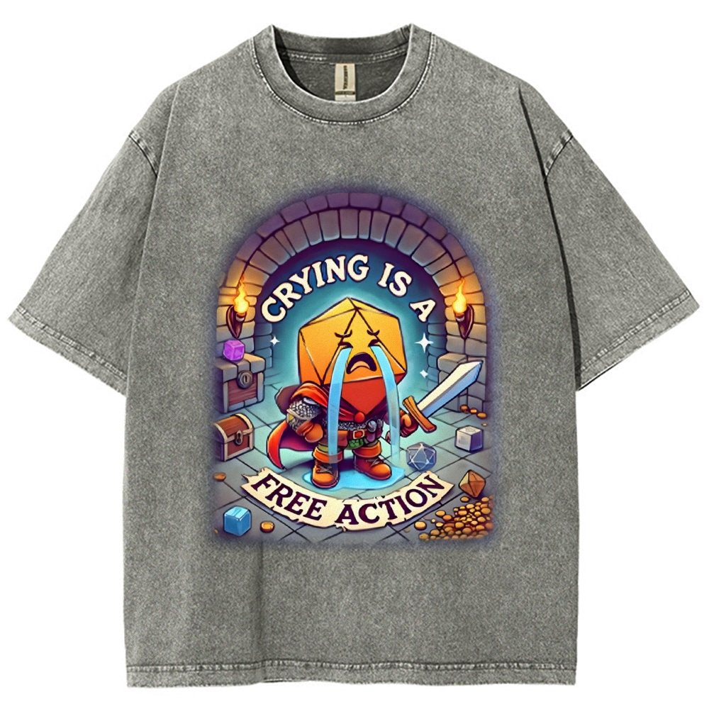 Crying is a Free Action Vintage Distressed T-shirt