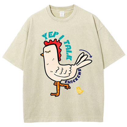 Best Yep I Talk To Chickens Vintage Distressed T-shirt