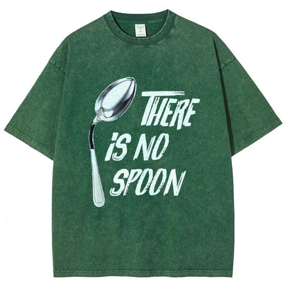 There is no spoon Vintage Distressed T-shirt
