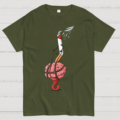 Cigarettes Slave the Brain Geeky T-Shirt