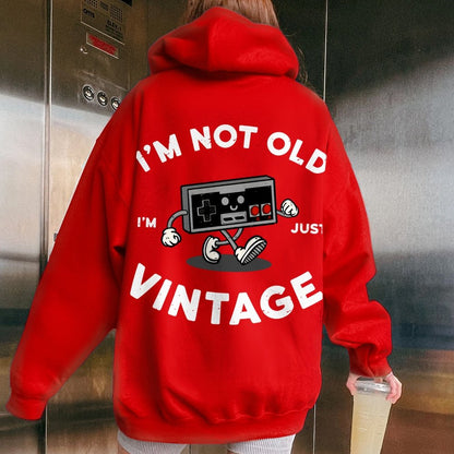 I'm Not Old Printed Back Unisex Cotton Hoodie