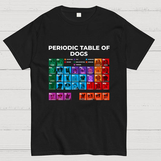 Periodic Table of Dogs  Dog Lover  Funny Science Geek T-Shirt