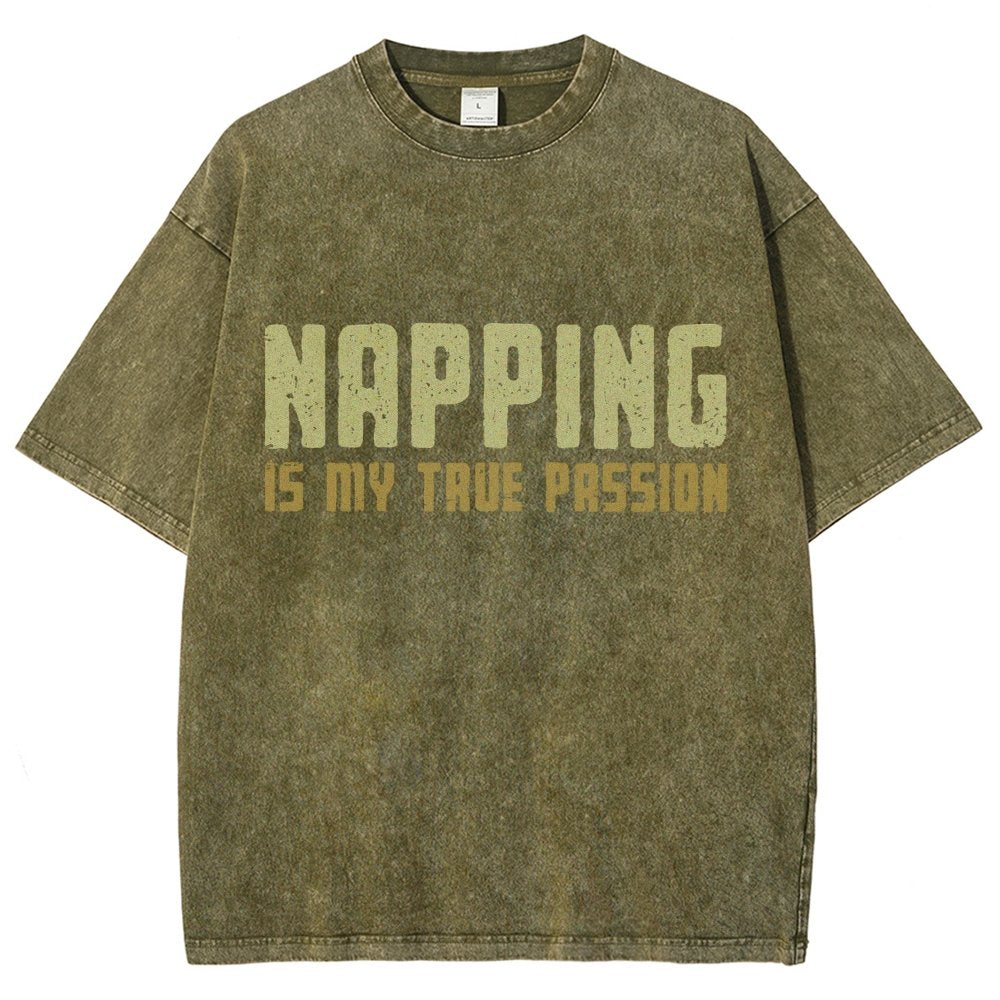 Napping is My Passion Vintage Distressed T-shirt