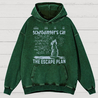 Schrodinger's Cat Escape Plan Interesting Physics Science Vintage Distressed Hoodie