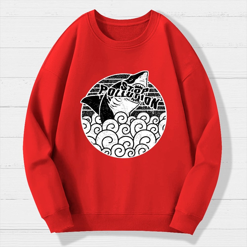 Stop pollution Geek Cotton Sweatshirt