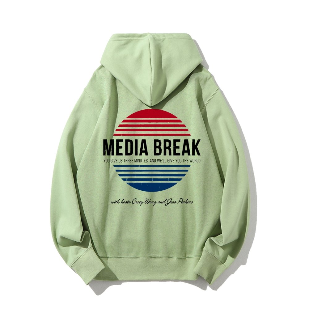 Media Break Printed Back Unisex Cotton Hoodie
