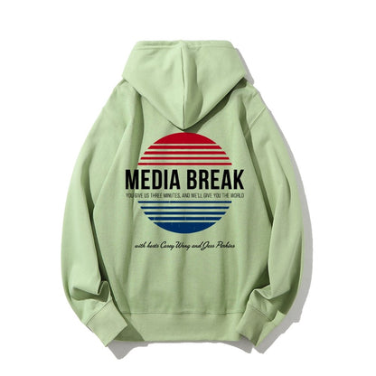 Media Break Printed Back Unisex Cotton Hoodie