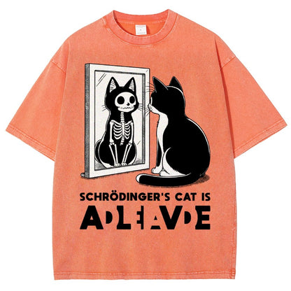 Schrödinger's Cat Alive Dead Vintage Distressed T-shirt