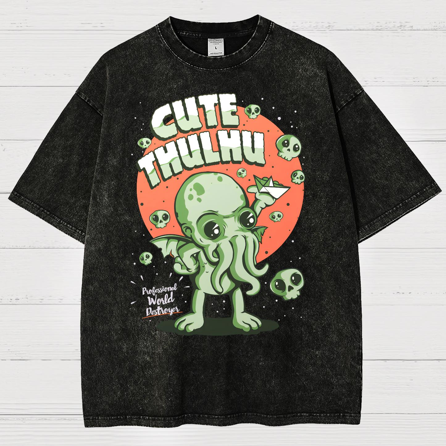 Cute Cthulhu Vintage Distressed T-shirt