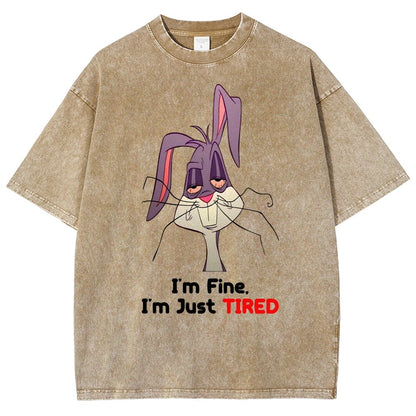 I'm Fine I'm Just Tired Vintage Distressed T-shirt