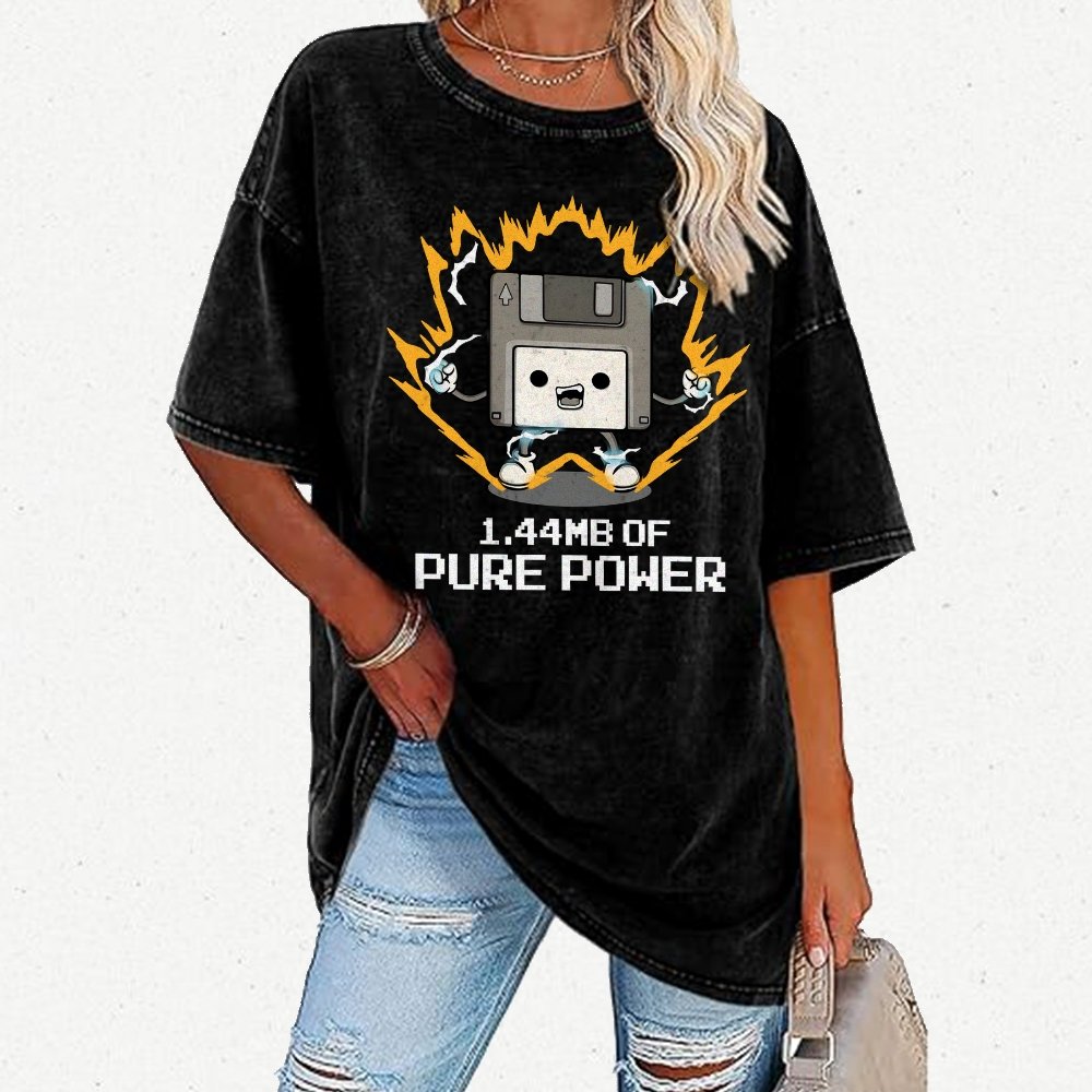 1.44mb of pure power Vintage Distressed T-shirt