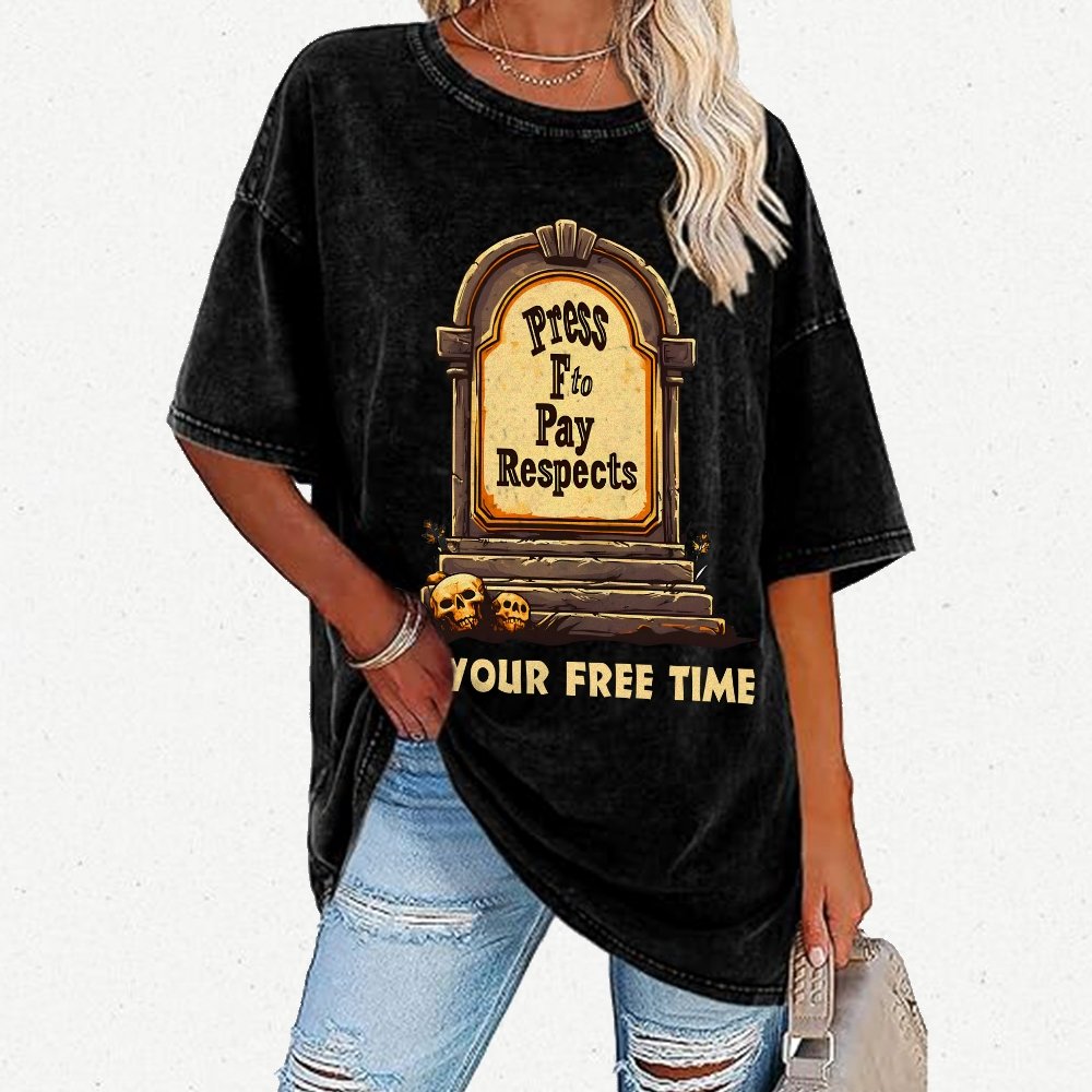 Press F to Pay Respects Vintage Distressed T-shirt