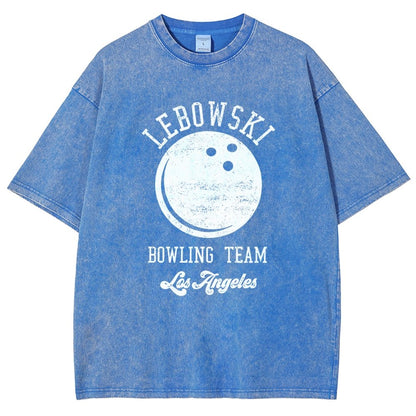 Lebowski Bowling Team Vintage Distressed T-shirt