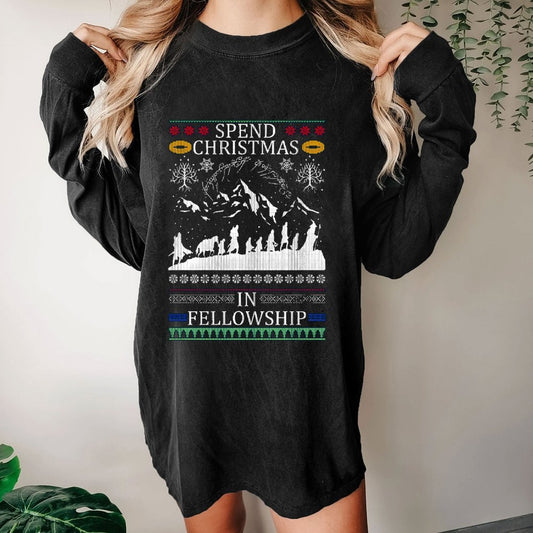 Spent Christmas in Group Washed Long Sleeve Tee