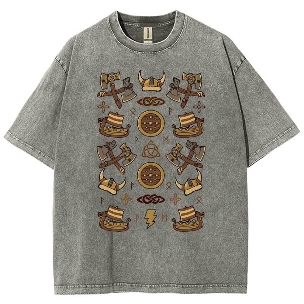Fantasy Vikings Vintage Distressed T-shirt