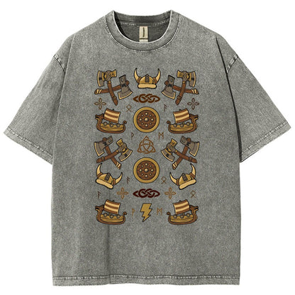 Fantasy Vikings Vintage Distressed T-shirt