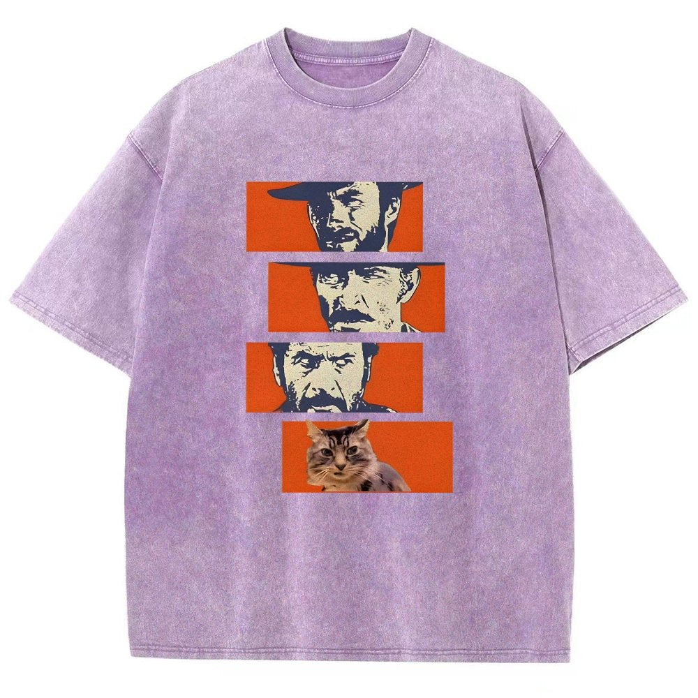 Buono Brutto Cattivo And Cat Vintage Distressed T-shirt
