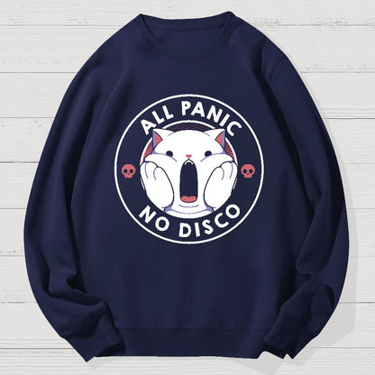 All Panic No Disco Funny Cat Geek Cotton Sweatshirt