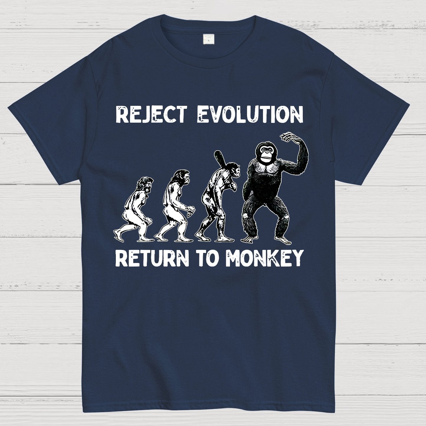 Reject Evolution  Return To Monkey Funny Geek T-Shirt
