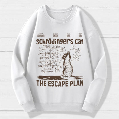 Schrodinger's Cat Escape Plan Interesting Physics Science Geek Cotton Sweatshirt