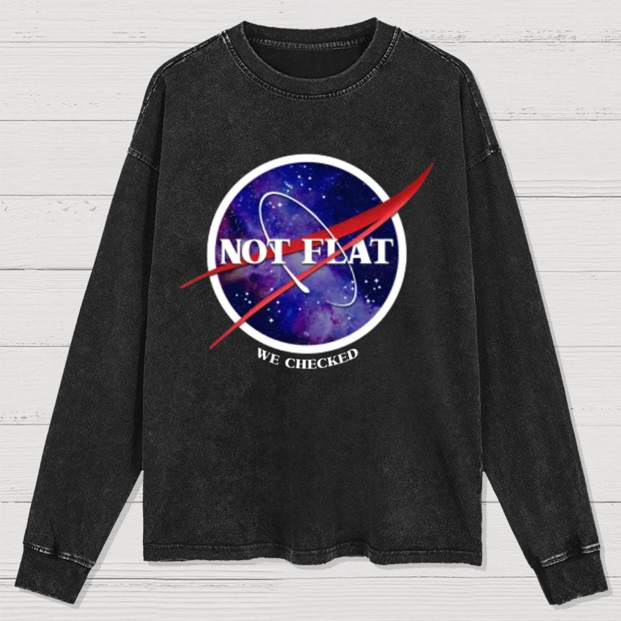 Not Flat Science Nerd Washed Long Sleeve Tee