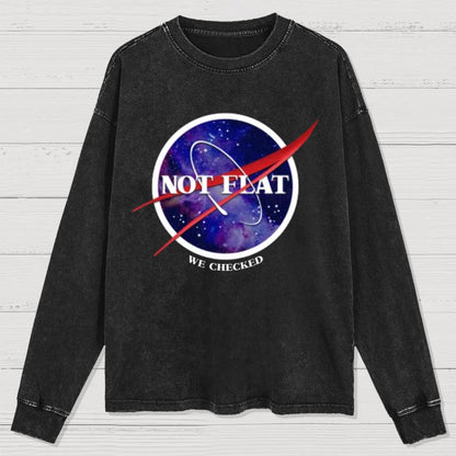 Not Flat Science Nerd Washed Long Sleeve Tee