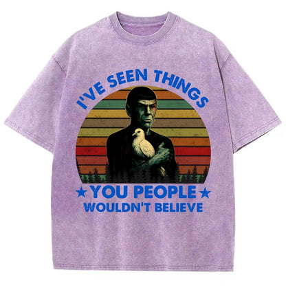 I've Seen Things Sci-Fi Quote Mashup Vintage Distressed T-shirt