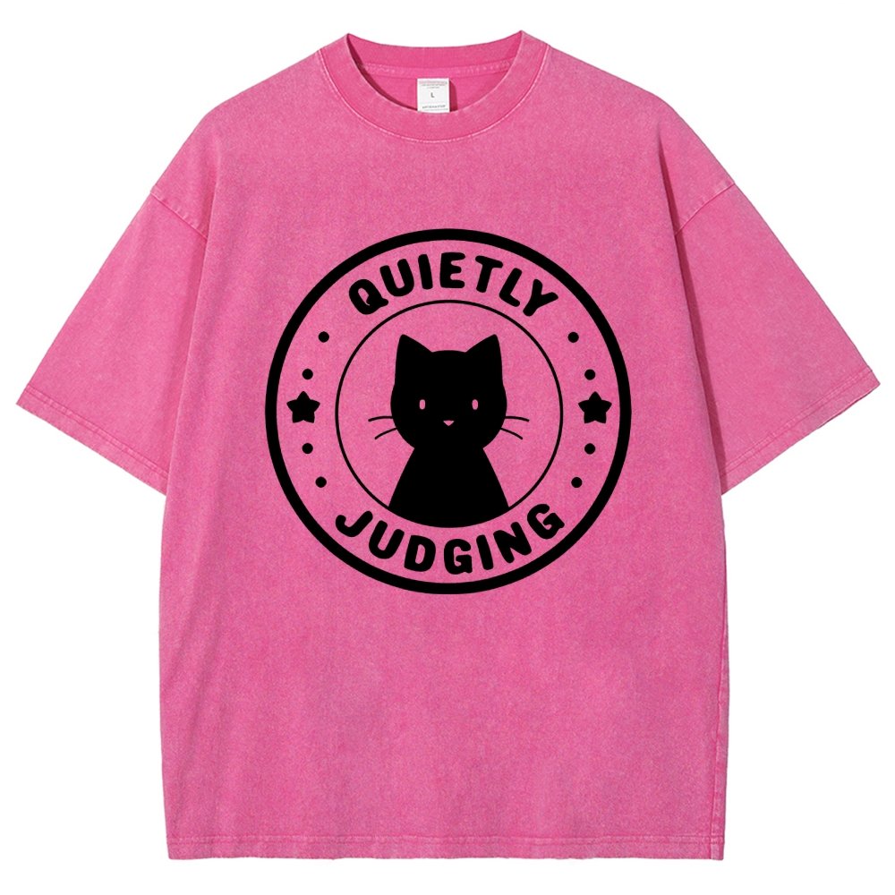 Quietly Judging Cat Vintage Distressed T-shirt