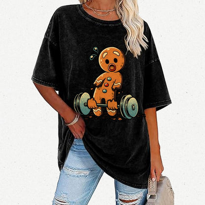 Gingerbread Workout Loosing Arms Vintage Distressed T-shirt