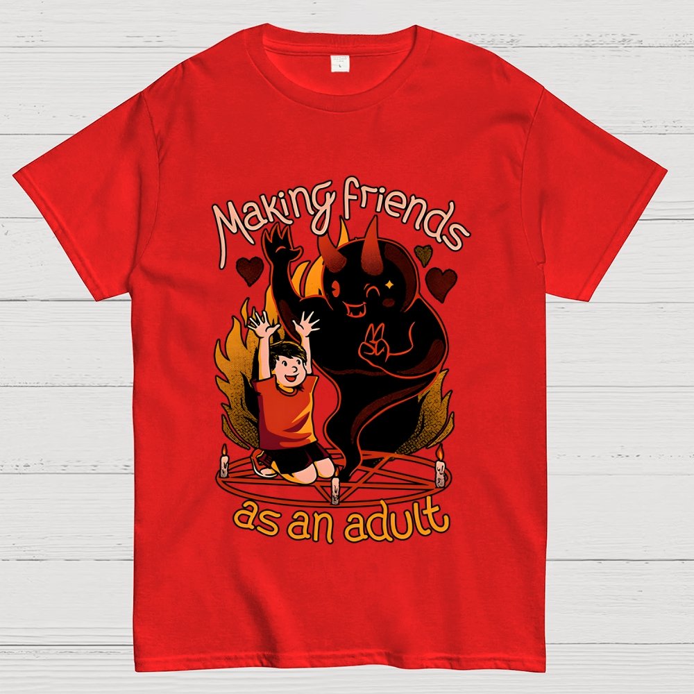 Making New Friends Satanic Ritual Geek T-Shirt