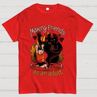 Making New Friends Satanic Ritual Geek T-Shirt