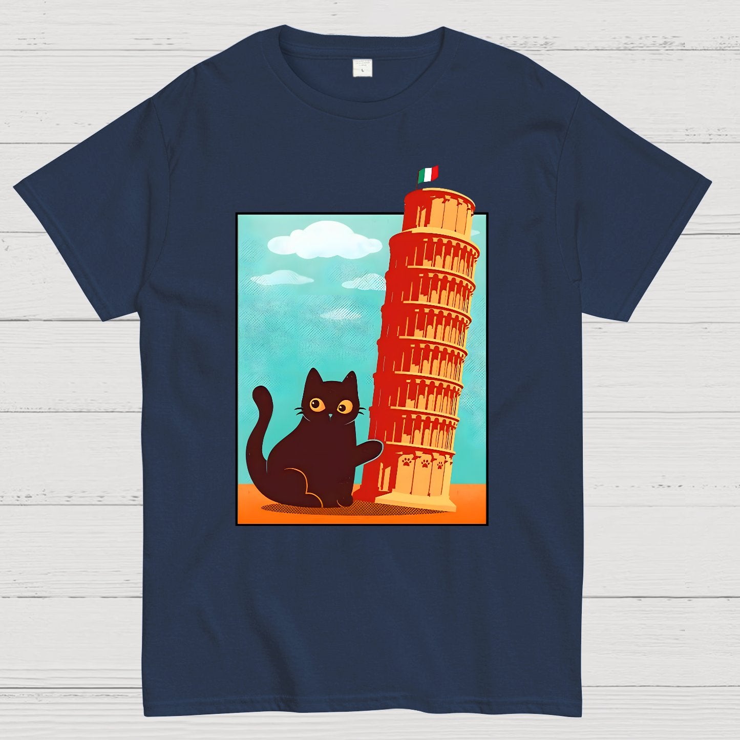 Purrfectly Tilted Funny Cat Geek T-Shirt
