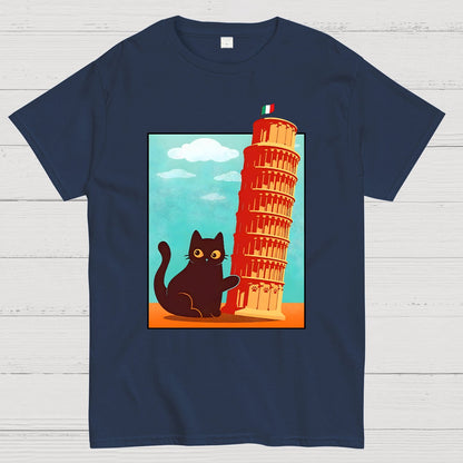 Purrfectly Tilted Funny Cat Geek T-Shirt