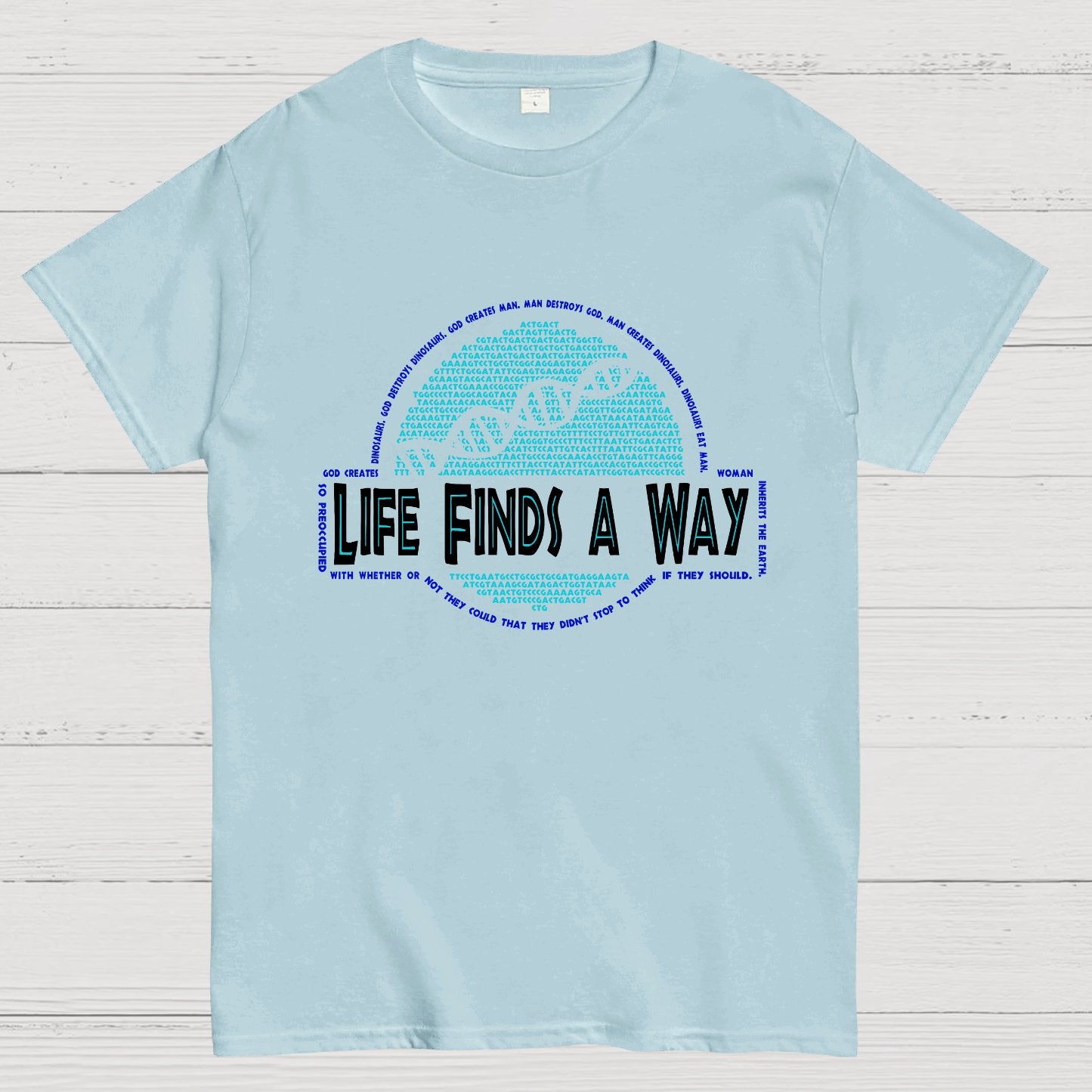 Dino DNA Typography Nerdy T-Shirt