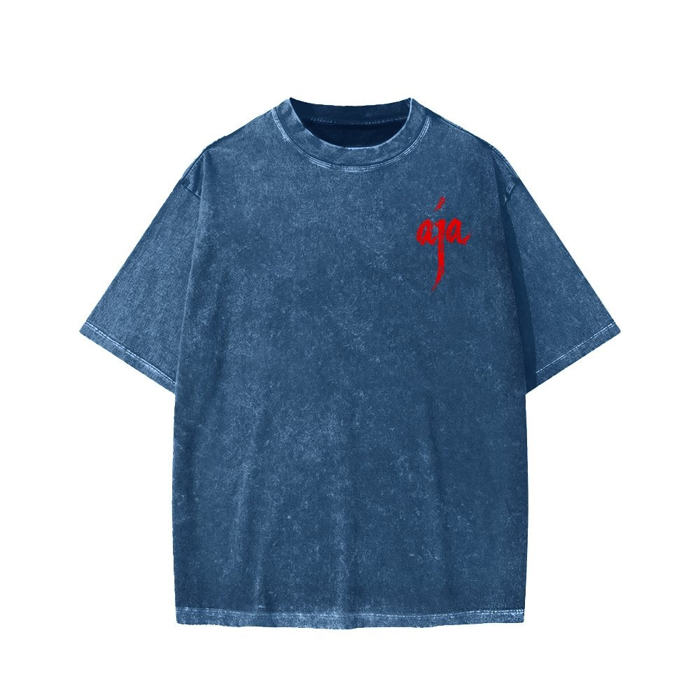 Aja Front And Back Printing Washed T-shirt