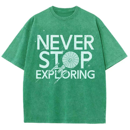 Never Stop Exploring Vintage Distressed T-shirt