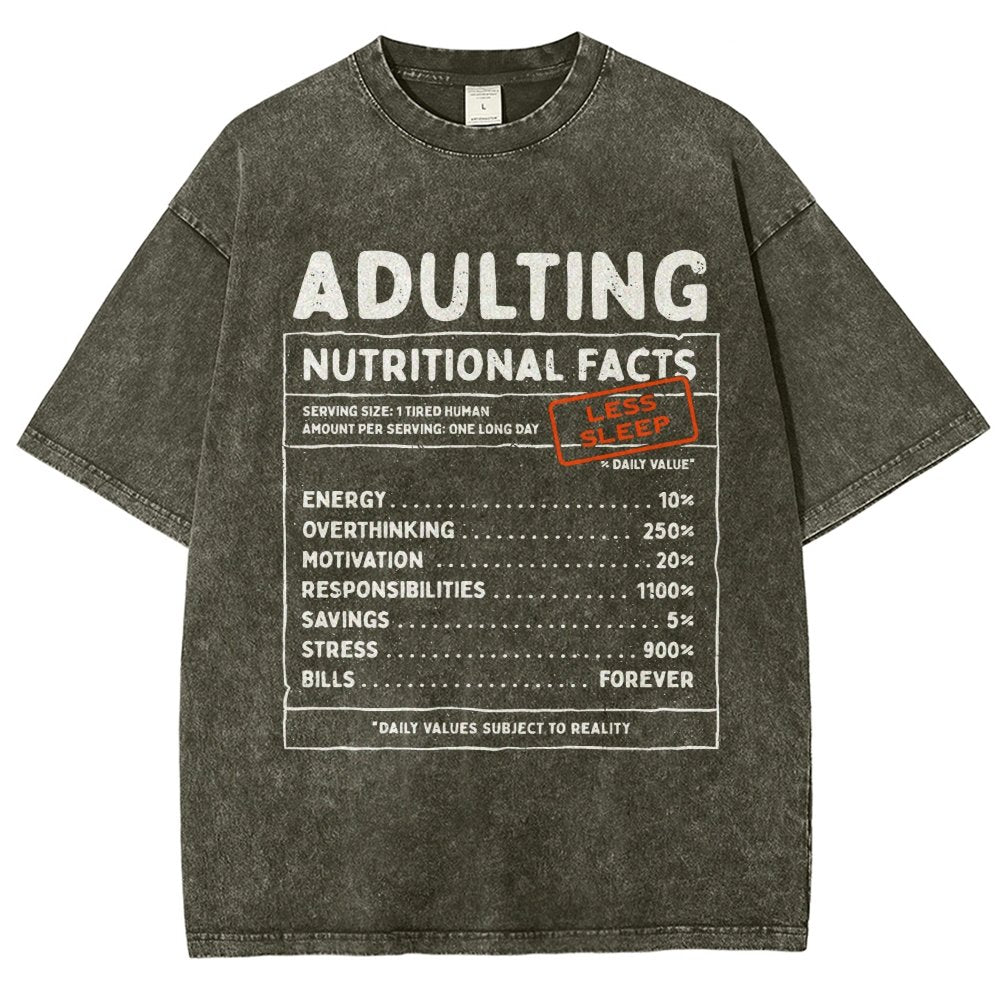 Adulting Facts Vintage Distressed T-shirt
