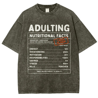 Adulting Facts Vintage Distressed T-shirt