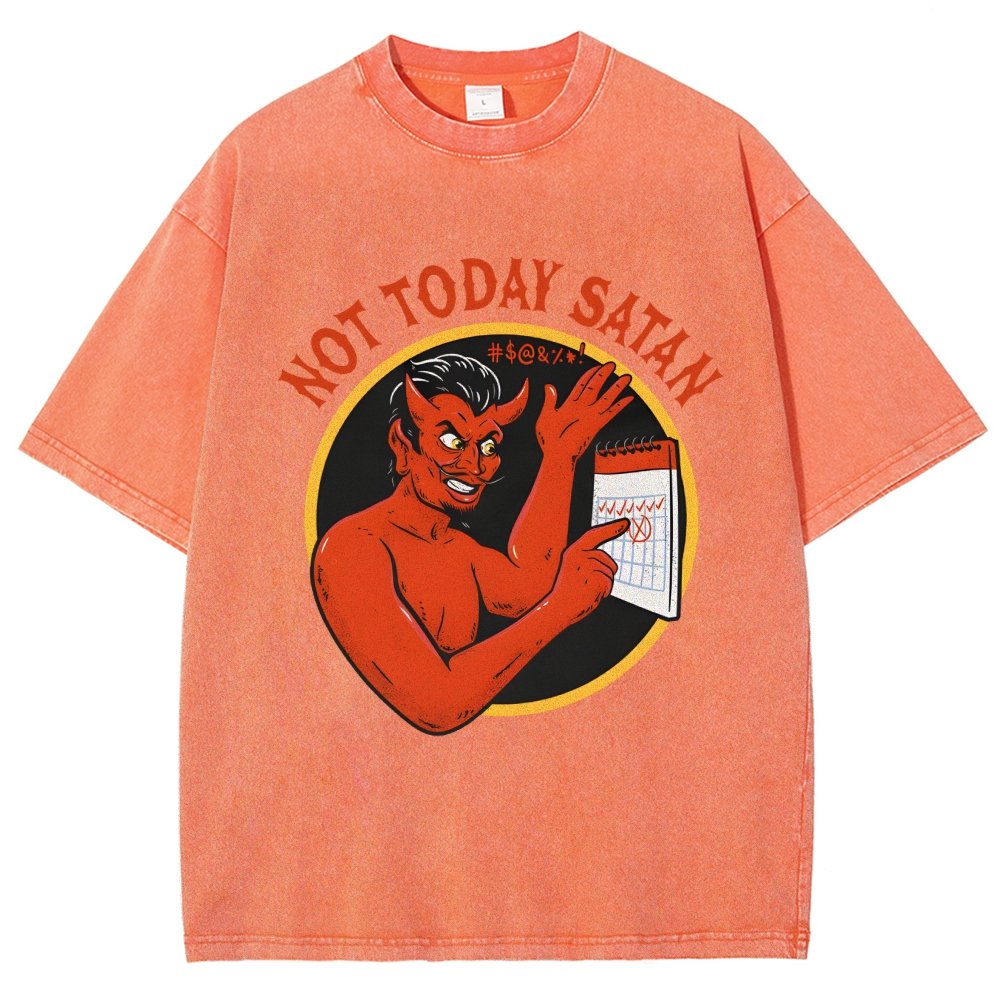 Not Today Satan Vintage Distressed T-shirt