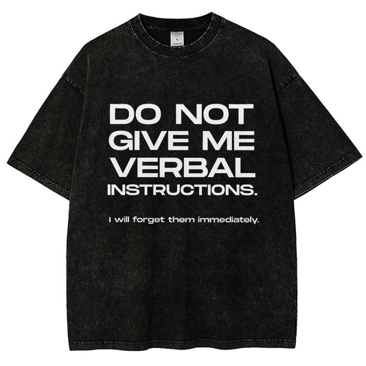 Funny ADHD Don’t Give Me Verbal Instructions Vintage Distressed T-shirt