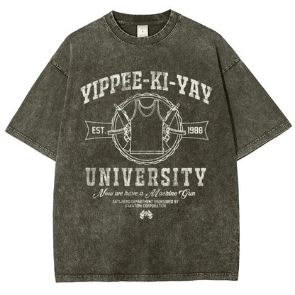 Yippee-Ki-Yay University Vintage Distressed T-shirt