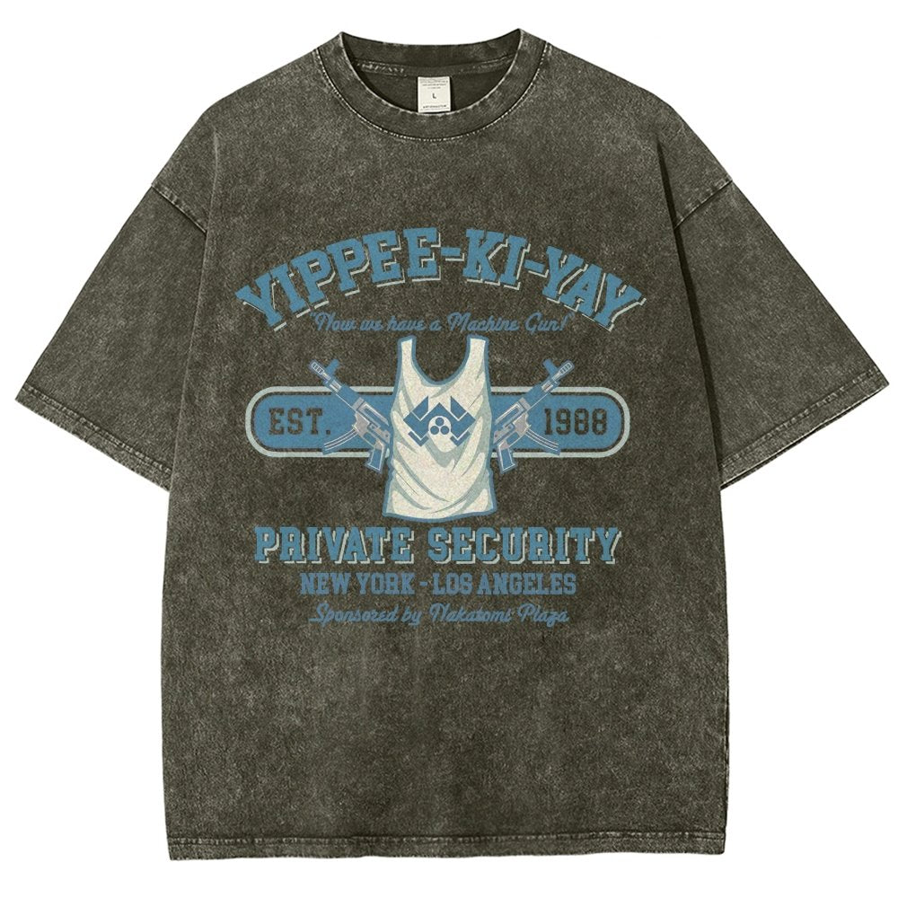 Yippee Ki Yay Security NY-LA Vintage Distressed T-shirt