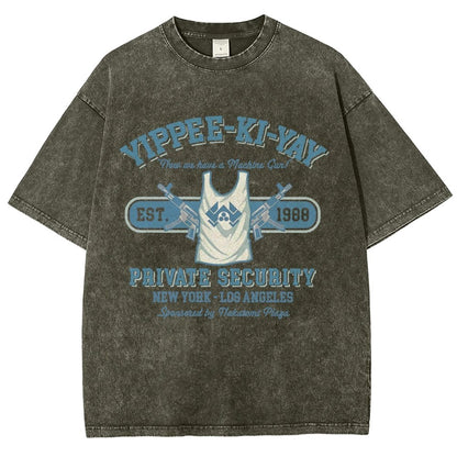 Yippee Ki Yay Security NY-LA Vintage Distressed T-shirt