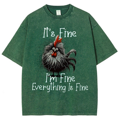 It's Fine，Funny Chick Vintage Distressed T-shirt